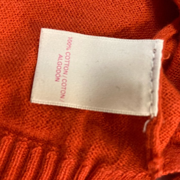 Victoria’s Secret Long Sleeve Orange Cotton Sweater Top Split Hem Size Small - Picture 4 of 11